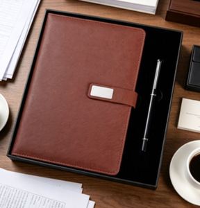 Agenda 2026 con Cubierta de Cuero A5, Cuaderno de Negocios, Libreta de Lujo y Juego de Bolígrafo de Regalo - Product Image 1