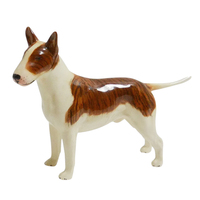 Sculpture miniature de simulation d'animal, décoration de maison faite à la main, statue de chien mignon en porcelaine, figurine de taureau terrier en céramique