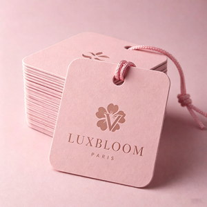 Etiquetas colgantes de diseño simple, impresión personalizada, etiquetas de ropa con logotipo, cartulina mate, precios al por mayor para marcas de ropa - Product Image 1