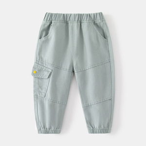 Pantalon de jogging en coton d'automne et d'hiver pour garçons Design <span class=keywords><strong>cargo</strong></span> chaud à la mode avec grandes poches Ceinture élastique Vêtements confortables - Product Image 1