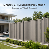 Clôture en aluminium à lamelles, résistante aux intempéries, durable, avec revêtement en poudre, pour la maison, le jardin et la cour résidentielle