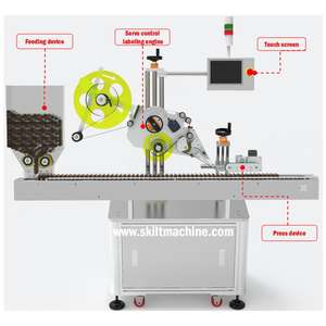 Máquina Etiquetadora Horizontal SKILT Personalizada para Tubos Cónicos, Impresión en Línea, Aplicador de Etiquetas para Tubos Redondos, Certificación CE, Servo PLC - Product Image 4