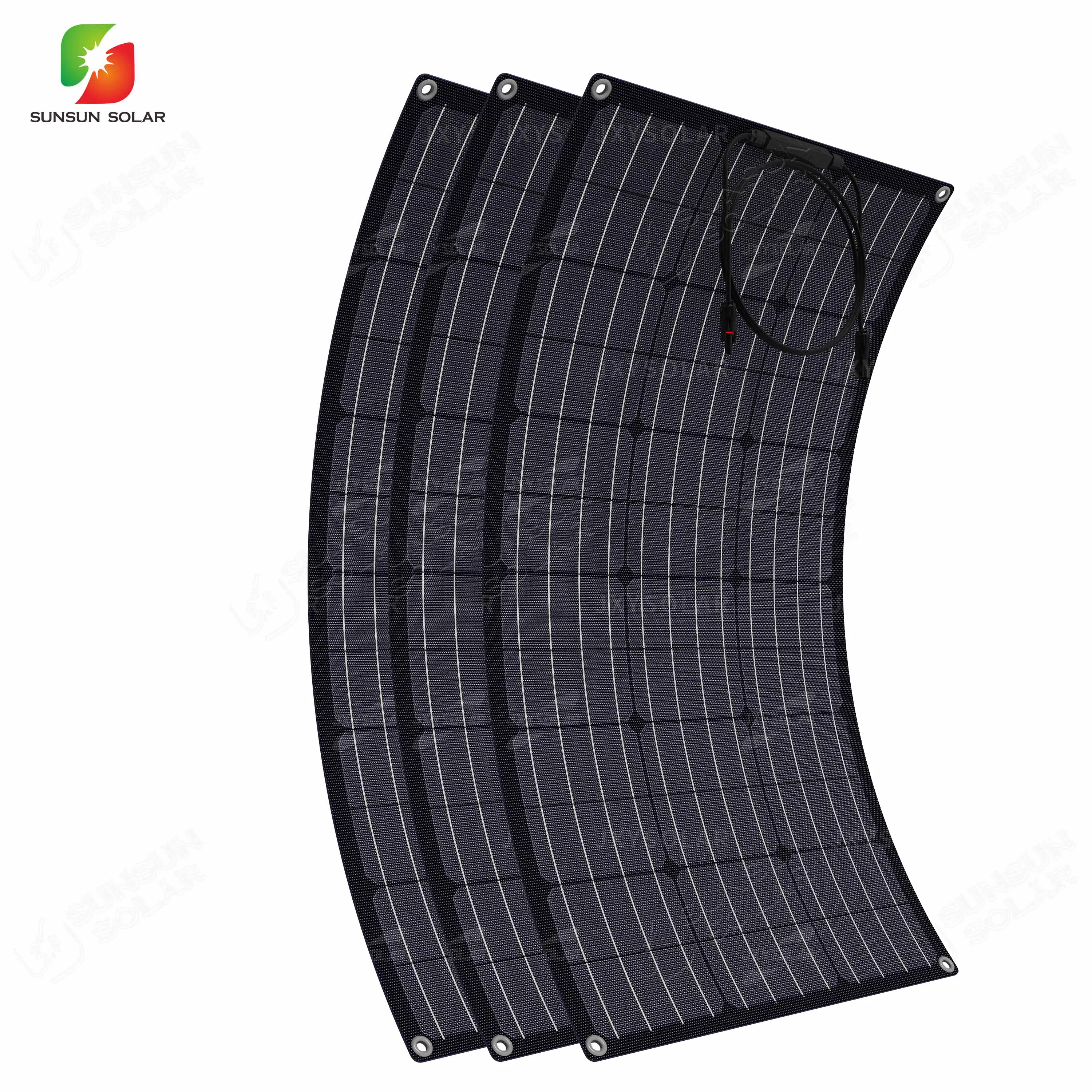 ALL BLACK 80W 18V monocrystalline solar cell price solar panel semi flexible pv solar panel