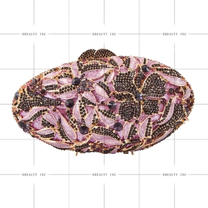 Women Exquisite Floral Rhinestone Clutch Purse Removable Chain Crystal Evening <b>Bag</b> Glitter Handbag for Party Birthday - Product Image 5