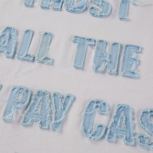 TKAN205 Camiseta cuadrada de gran tamaño para hombre, diseño bordado personalizado, apliques de algodón pesado, tela de 260 gramos, peso, hombro caído - Product Image 2