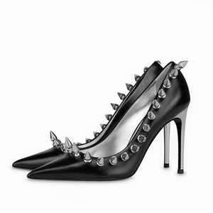 Big Size 45 Dress Sexy Outdoor Pumps Women's Wide Fit Stiletto Sandals <b>Long</b> Rivets Thin Heels Shoes - Product Image 6