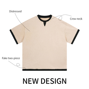 เสื้อยืดโอเวอร์ไซส์สตรีทแวร์คุณภาพสูง ผ้าฝ้ายถัก 100% ขายส่ง เสื้อยืดพิมพ์ลายวินเทจเนื้อหนา สำหรับผู้ชาย สั่งทำได้ - Product Image 2