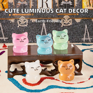 Figura Decorativa de Resina Ecológica con Temática Kawaii en <span class=keywords><strong>3D</strong></span>, Linda Gatita Luminosa de Dibujos Animados, Decoraciones de Graduación - Product Image 2
