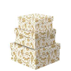 Caja de Almacenamiento de Papel Rígida Ecológica para Regalos, Impresión Offset, 3 Tamaños, Diseño Personalizado con Logotipo para Navidad - Product Image 1