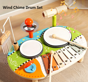 Jouet musical de table pour bébé, <span class=keywords><strong>instrument</strong></span> de percussion pour enfants, <span class=keywords><strong>kit</strong></span> de tambourinage et de tapotement pour l'éveil musical, tambours à main - Product Image 1