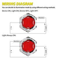 Interrupteur à bouton-poussoir en métal 19mm DaierTek LED étanche, 4Pin momentané OFF-(ON), pour voiture/marine/industriel (IP67, 12V/24V)