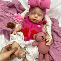 Poupée Reborn Fille de 12/18 Pouces avec Cheveux Implantés à la Main, en Silicone Solide, Lestée, Souple et Réaliste, Personnalisable, Vente en Gros Direct Usine