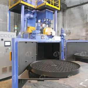 Abrasive shot blasting machine with turntable type for medium-smal surface cleaning
