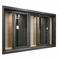 Ventanas Corredizas Horizontales Modernas de Aleación de Aluminio de Alta Resistencia, Barras de Seguridad Reforzadas, Aislamiento Térmico, Impermeables, para Sala de Estar