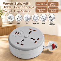 Prise de courant escamotable universelle avec 3 prises et 3 ports de charge USB intégrés