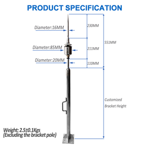 แท่งสายล่อฟ้าปล่อยลำแสงแรงสูงสำหรับการป้องกันฟ้าผ่าในช่วงต้น - Product Image 2