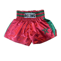 Shorts de Muay Thai personnalisables et durables pour femmes, motif drapeau marocain, pour arts martiaux mixtes 2026