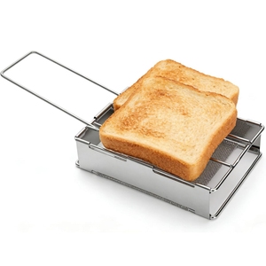 <span class=keywords><strong>Grille</strong></span>-<span class=keywords><strong>pain</strong></span> de camping pliable en acier inoxydable avec longue poignée, conception ergonomique pour une utilisation facile, compatible lave-vaisselle et sans danger pour les aliments - Product Image 1