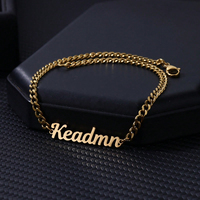 Chaîne de cheville personnalisée en acier inoxydable PVD anti-ternissement avec maillons cubains épais, certifiée CE, pour dropshipping – Bijoux de plage personnalisables