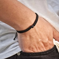 Pulsera de Proyección de Fotos Personalizada, Chapada en Oro, de Acero Inoxidable, con Cuerda Tejida a Mano para Hombre, con Foto Personalizada
