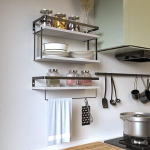 Passing On <b>The</b> <b>Kingdom</b> Wooden Wall-Mounted Shelf 24 In With Towel Rack And Storage For Bathroom - Product Image 4