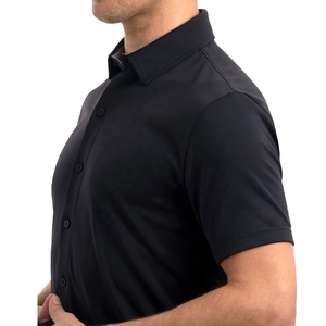 Biểu Tượng Tùy Chỉnh Màu Rắn Đồng Bằng Dệt Kim Polyester Nhanh Chóng Khô Nút Xuống Polo Áo Sơ Mi Nam - Product Image 5