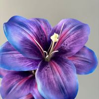 Fleurs artificielles faites à la main en gros, lys à 3 têtes, légères, réalistes, 3D, pour la maison, les mariages, la Saint-Valentin, Noël