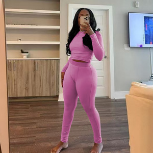 ชุดโยคะยาวพิมพ์ลายยืดหยุ่นน้ำหนักเบา รุ่นวินเทจ RUIQUWIN ผ้าถัก ระบายอากาศได้ดี เป็นมิตรกับสิ่งแวดล้อม เสื้อและกางเกงเข้าชุด เหมาะสำหรับใส่พักผ่อน - Product Image 2