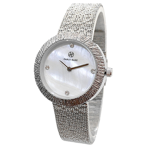 Reloj de mujer con esfera de nácar a la moda, reloj de cuarzo, resistente al agua, correa milanesa, reloj de moda. - Product Image 1