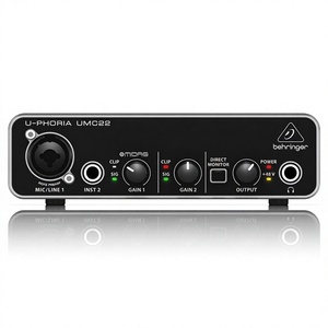 <span class=keywords><strong>Carte</strong></span> <span class=keywords><strong>son</strong></span> externe <span class=keywords><strong>BEHRINGER</strong></span> UMC22 pour l'enregistrement, la composition et la production, 16 bits/48 kHz, zéro latence - Product Image 1