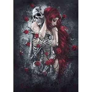 DIY Diamant Broderie Beauté Crânes Diamant Peinture Point <span class=keywords><strong>De</strong></span> Croix Image <span class=keywords><strong>de</strong></span> Strass Mosaïque Mur Art - Product Image 1