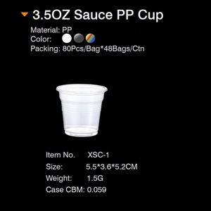 Custom Logo Disposable Plastic Tasting Sauce Cups <strong>Folding</strong> PP Wholesale Dessert Cups 5.5x3.5x5cm 1.5g Parties Communion <strong>Coffee</strong> - Product Image 2