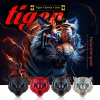 Penutup Tombol Starter Dekoratif Berbahan Zinc Alloy Model Kepala Harimau Satu Sentuhan, Stiker Flip-Top untuk Audi BMW, Cincin Pengapian, Tombol Interior