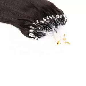 מיקרו לולאה טבעת קישורים קישורים לשיער ברזילאי remy בתולה remy 1/s ישר מיקרו חרוז חתיכות שיער
