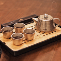 PINKAH Bouilloire à thé en titane pur à 99,99 %, ensemble cadeau, design classique pour le camping avec tasse à thé et filtre, sans BPA, passe au lave-vaisselle