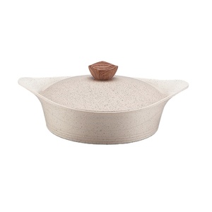 Hạt gỗ không dính chảo với <span class=keywords><strong>Bakelite</strong></span> xử lý nhôm đồ nấu nướng cho nhà nấu ăn cảm ứng mềm mại - Product Image 3