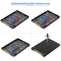 Adaptor M.2 NVMe M-Key ke U.2 SFF-8639 dengan Enclosure Pembuang Panas, Mengubah SSD M.2 NVMe menjadi Drive U.2 2.5" untuk Server