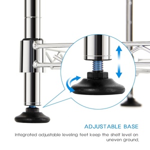 Étagère de rangement double à 2 niveaux en métal chromé approuvée par la NSF pour condiments et aliments de cuisine, support multifonctionnel en fil métallique sur table - Product Image 5
