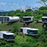 Maison capsule de dôme en acier à double pont haut de gamme pour camping de parc ou villa résidentielle