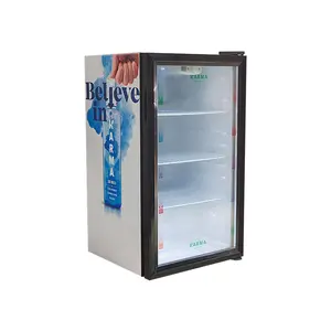 软饮料冷却器商用冰箱定制展示冷却器迷你尺寸玻璃门冰柜发光二极管灯冰箱