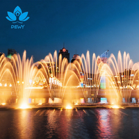 Fontaine d'eau SS304 avec jets de ventilateur LED multicolores programmables, installation facile pour projets de tourisme fluvial