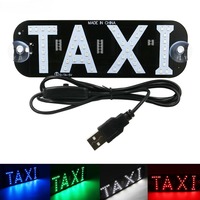 Taxi pare-brise cabine indicateur signe 12v diode électroluminescente signal lumineux avec prise USB vide Taxi signe décoration de voiture