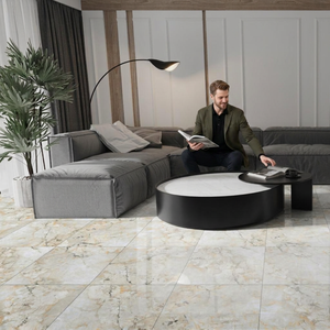 Glamour Grey 24x24inch Glossy Porcelain Tiles Premium Interior Flooring For Hall Office Buildings - Product Image 5