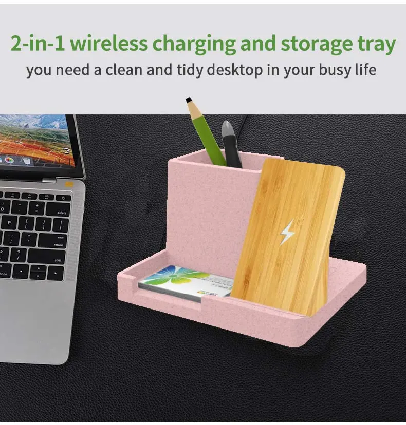 אלחוטי מטען שולחן Stand ארגונית USB Chargingfor iPhone שולחן אחסון Caddy מחזיק עט