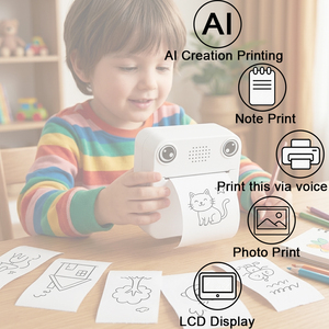 Impressoras Térmicas Inteligentes Mini com Função de Voz AI, Impressão Sem Fio, Portátil, para Fotos/Textos/Imagens com Tela LCD - Product Image 2