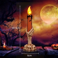 Main de fantôme électronique en coton De Long Z271 pour Halloween, alimentée par piles, lumineuse, décorative, pour usage intérieur, ambiance de fête ou maison hantée