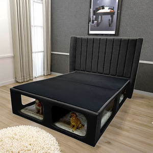 Premium kral çok fonksiyonlu ev mobilya Modern stil katı ahşap karyola iskeleti ayarlanabilir keten Pet döşemeli yatak yumuşak yatak - Product Image 2