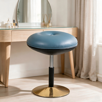 Tabouret de rangement en forme de champignon, sans dossier, réglable en hauteur, pivotant, avec revêtement en cuir et base métallique, pour la maison