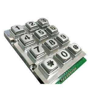 Trung Quốc <span class=keywords><strong>4x3</strong></span> 12 nút backlit Nhôm Kẽm hợp kim bàn phím với bàn phím cao su Thép không gỉ kim loại phím cho các thiết bị gia dụng - Product Image 1