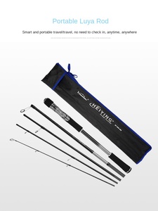 Canne à pêche de voyage en carbone à cinq sections, manche droit, portable, multi-sections, pour lancer longue distance - Product Image 2